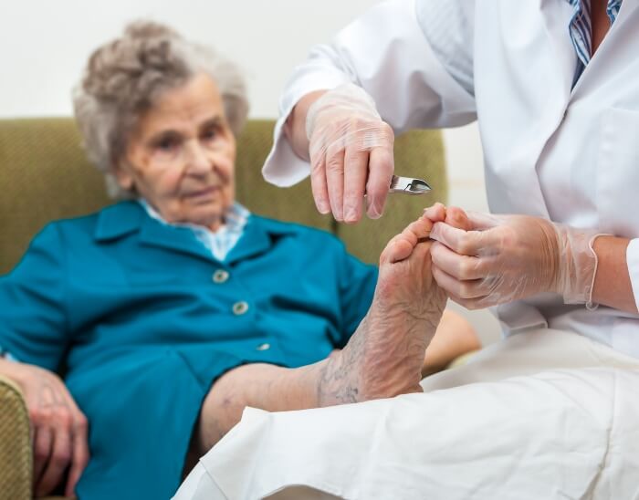 Older Lady Getting a Foot Care in Delaware